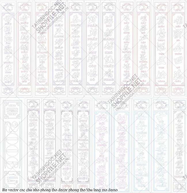 file vector cnc chu nho phong tho decor phong tho khu lang mo 